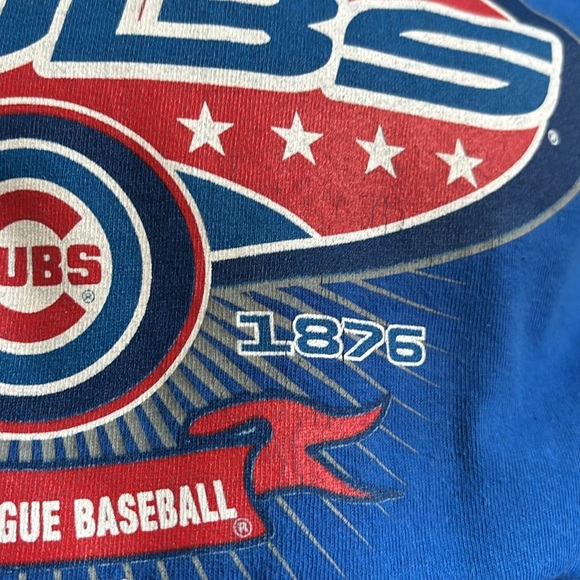 VTG 90’s Delta Pro Weight Chicago Cubs Crewneck LS Tee Big Back Logo Blue Red - Picture 6 of 7